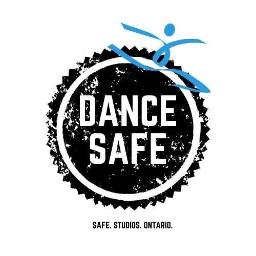 logo for dance safe indicating that this dance studio has covid safety measures in place